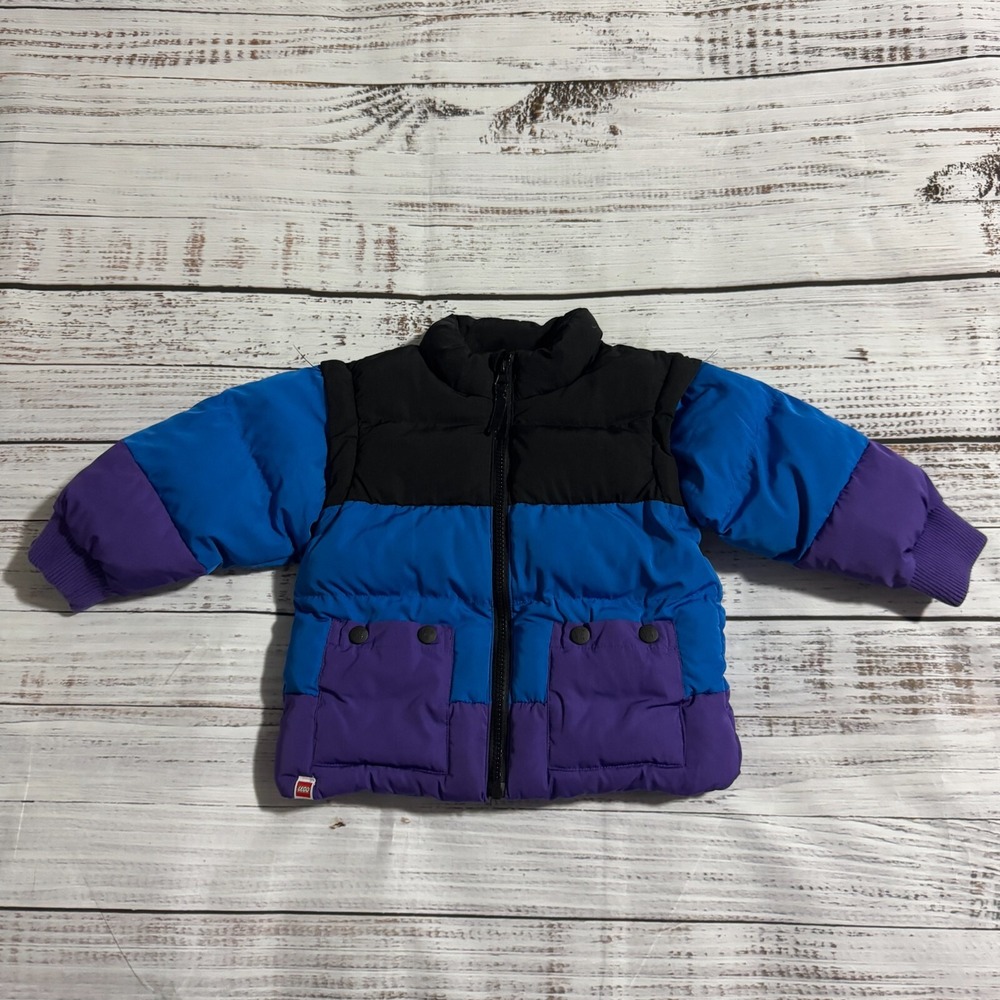 Lego Collection x‎ Target Puffer Jacket Coat Blue Purple Toddler Boy Size 2T